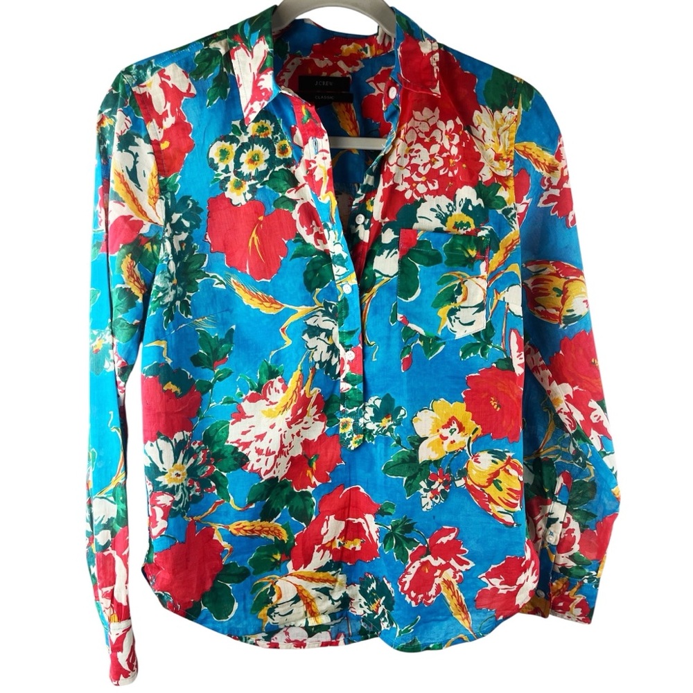 Women Classic popover shirt in Ratti Print Bahama floral Size 4 Italy Cotton